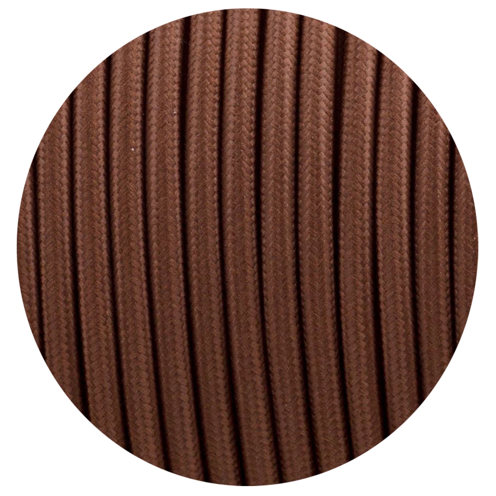 2 core Round Vintage Braided Fabric Brown Cable Flex 0.75mm