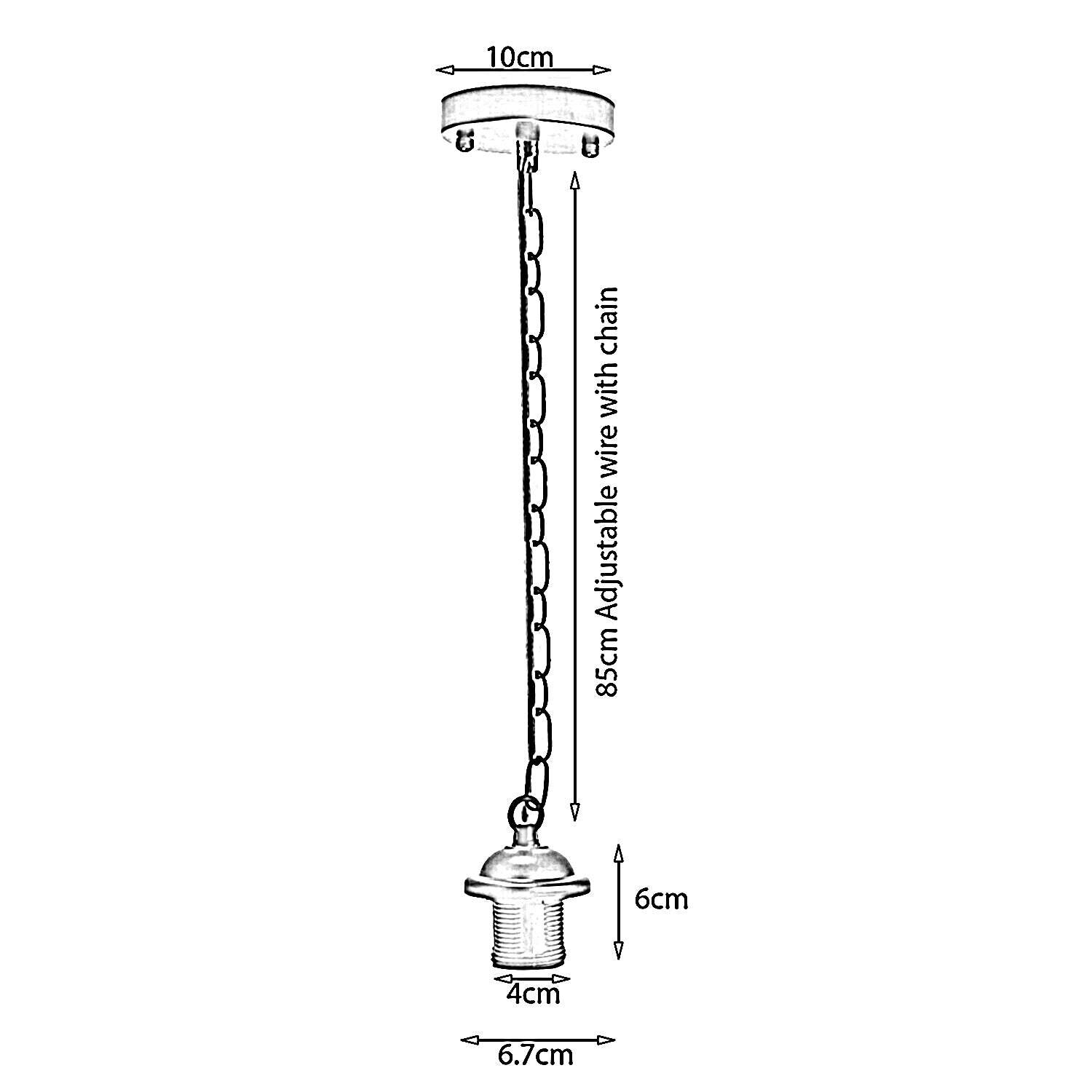 lamp holder pendant White Metal Ceiling E27 Lamp Holder adjustable cable With Chain