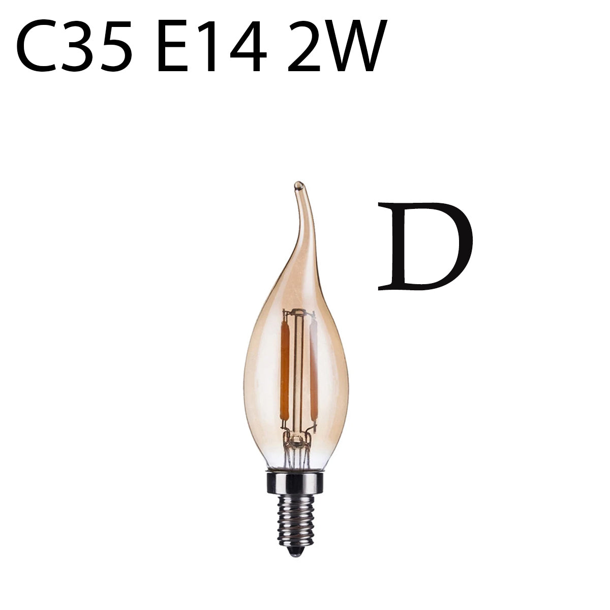 C35 E14 Retro Edison Antique Filament Spiral Lamp Light Dimmable Bulb