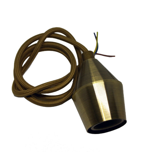 Modern green brass E27 braided pendant light for contemporary homes