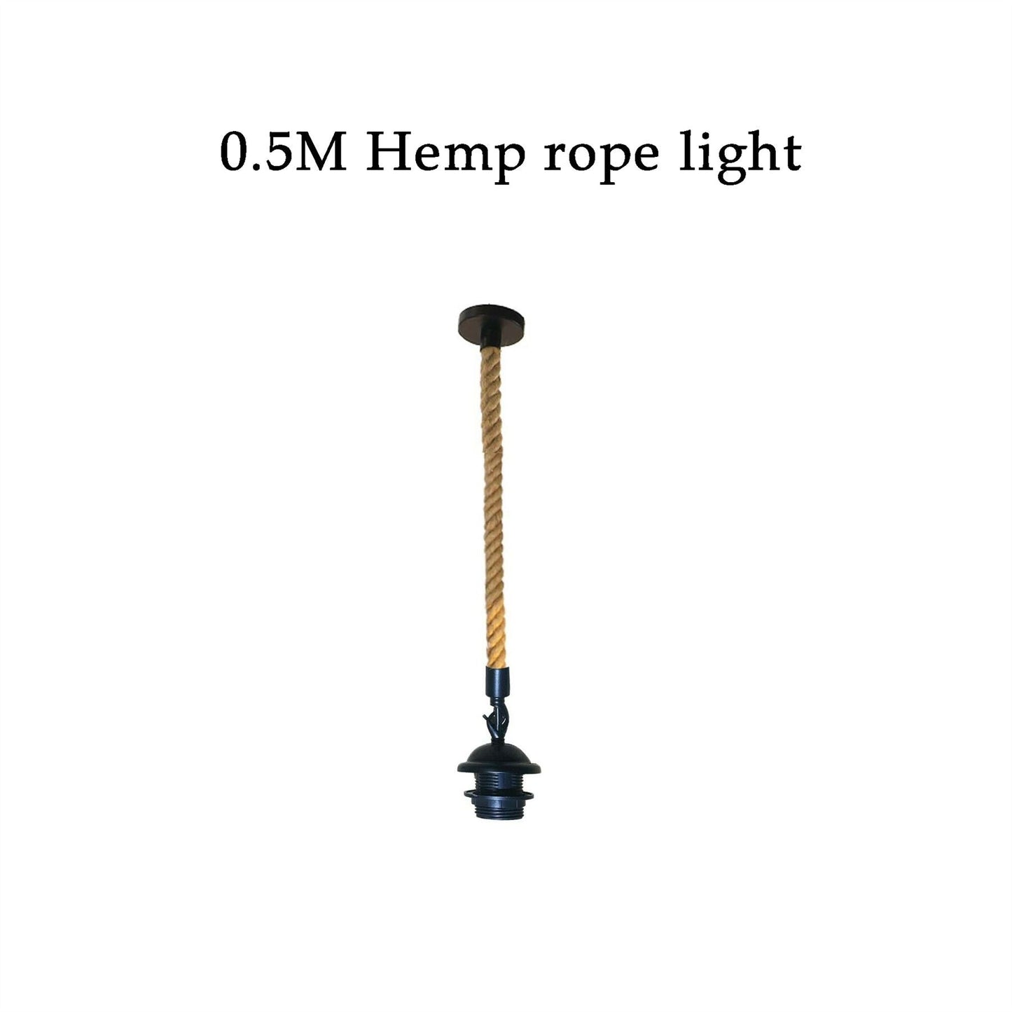 Natural hemp rope light holder for vintage decor and lighting