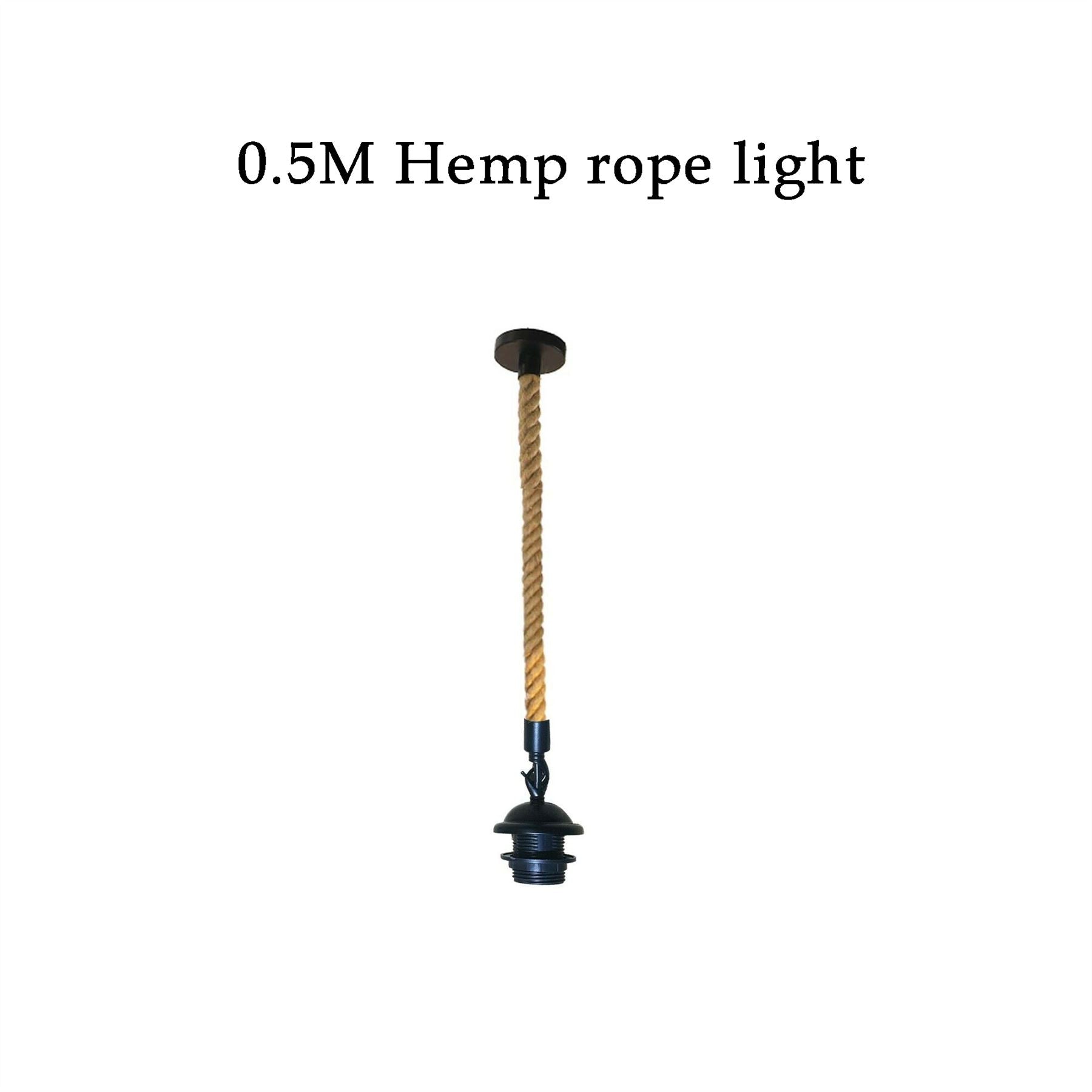 Natural hemp rope light holder for vintage decor and lighting