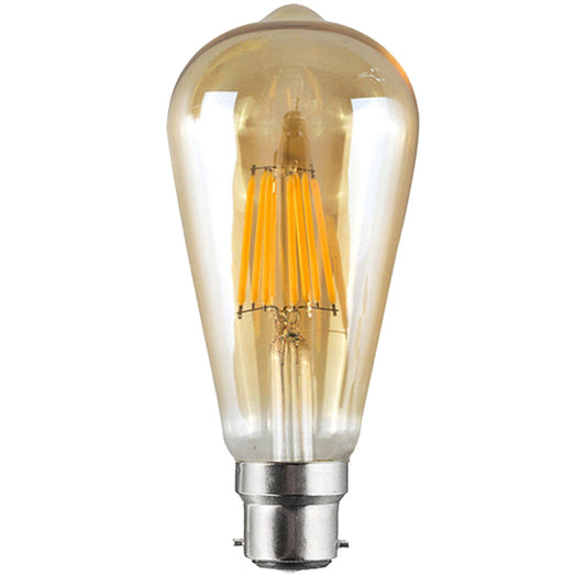 ST64 Bayonet 8W Dimmable Retro Classic LED Filament Bulbs