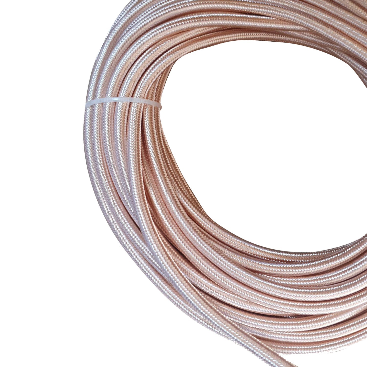 2 core Round Vintage Braided Fabric Rose Gold Coloured Cable Flex