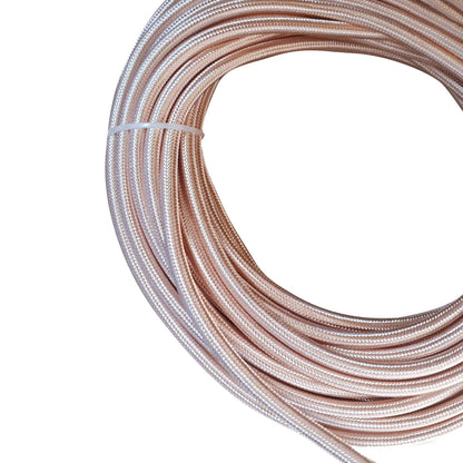 2-core round vintage braided fabric rose gold coloured cable flex 0.75mm