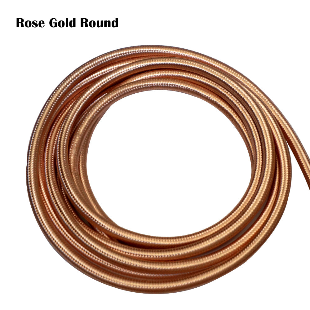3 Core Vintage Lighting Cable Fabric Braied Flex Rose Gold