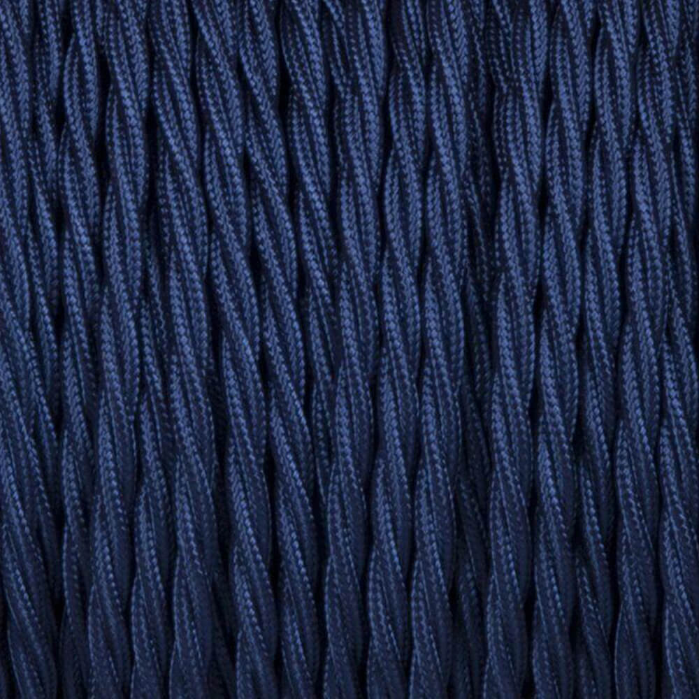 2 Core Twisted Cable Braided Flex Lighting Cord Dark Blue