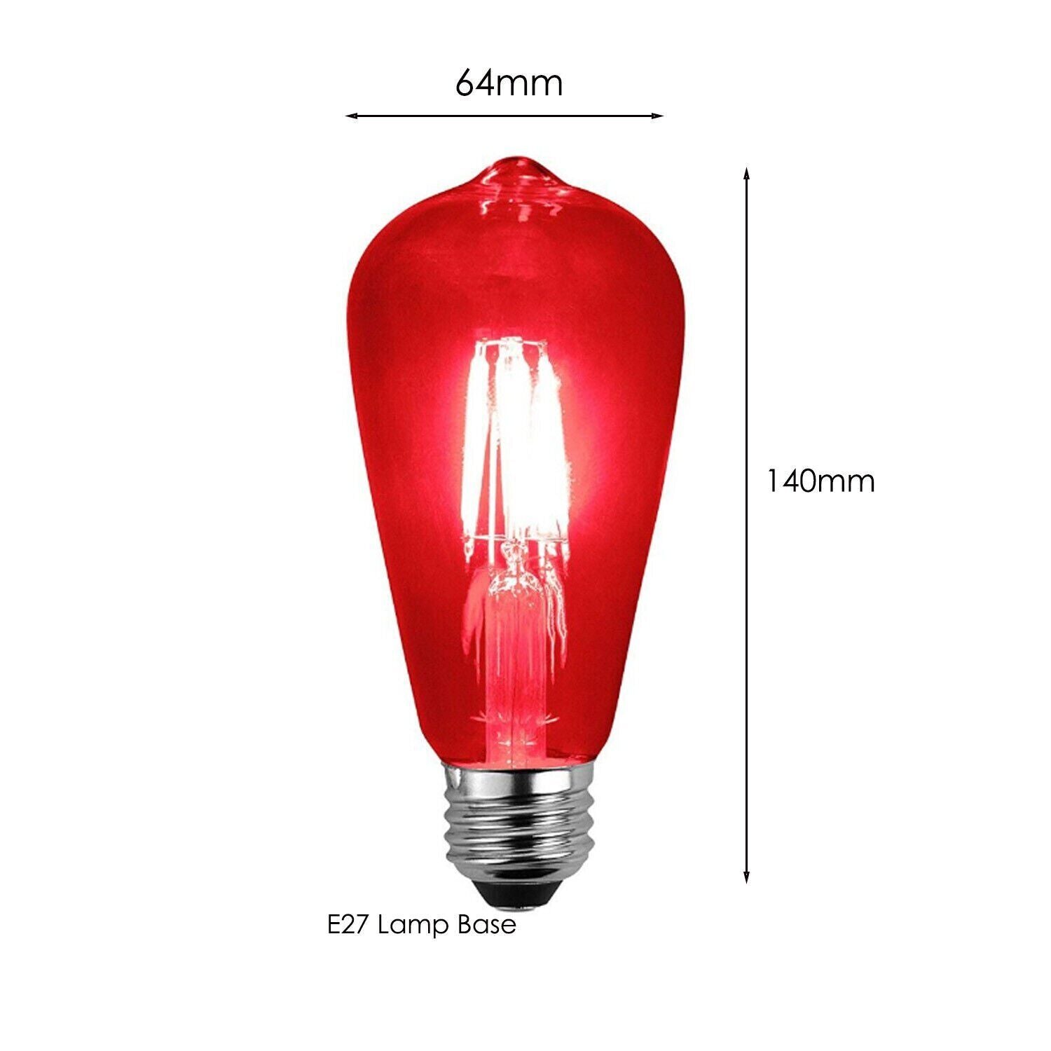 E27 4W Bulb Vintage Antique Retro Lighting Filament Edison Decorative Lamp Bulb Red