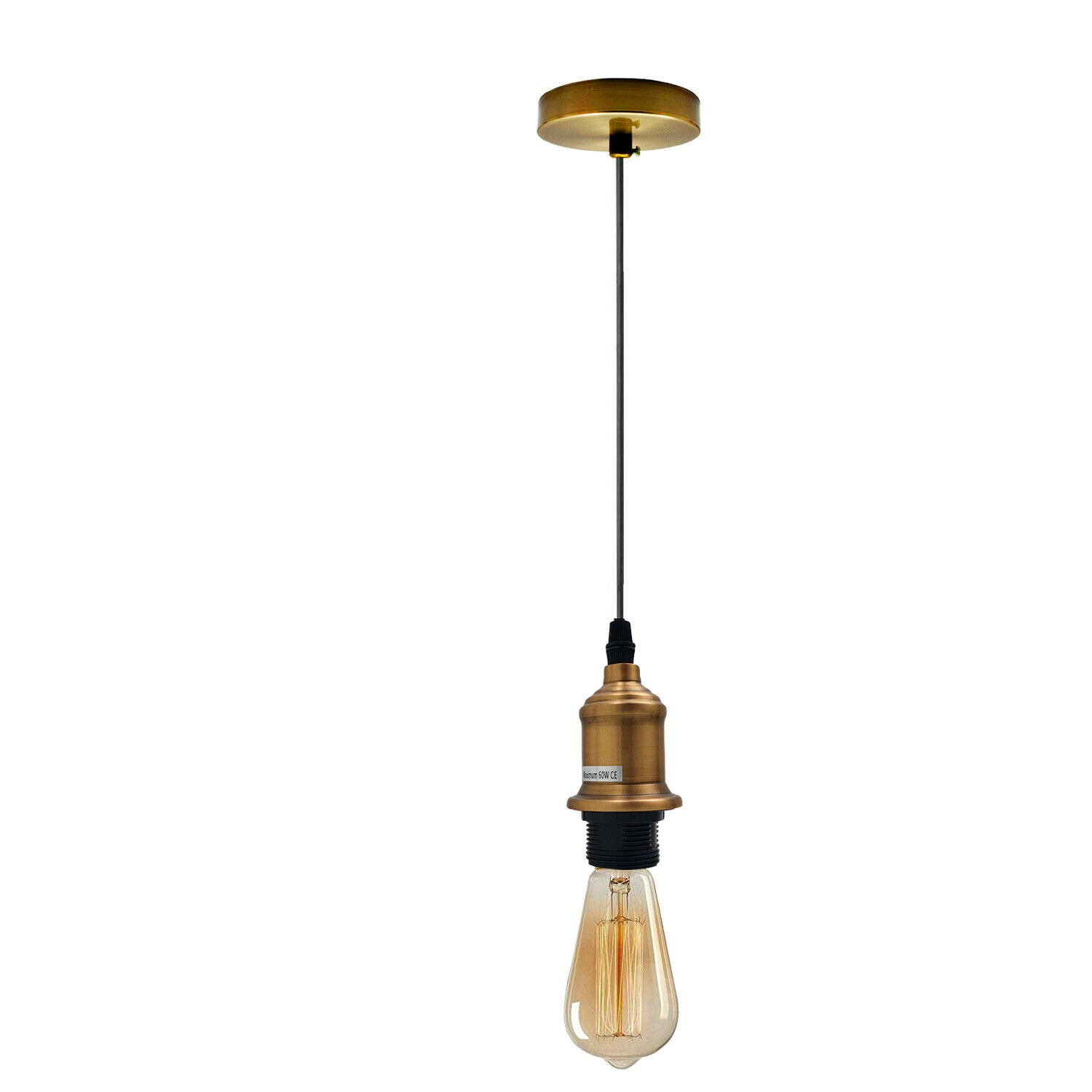 New E27 Ceiling Rose Light Fitting Vintage Industrial Pendant Lamp Bulb Holder