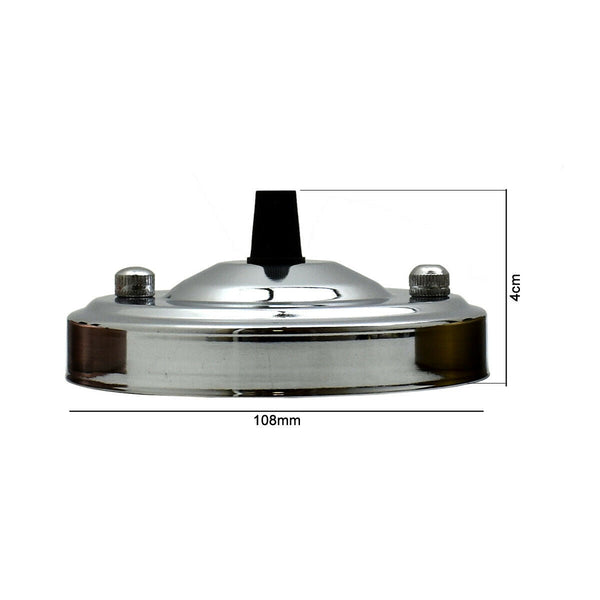 108mm Single Outlet Drop Metal Front Fitting Ceiling Rose