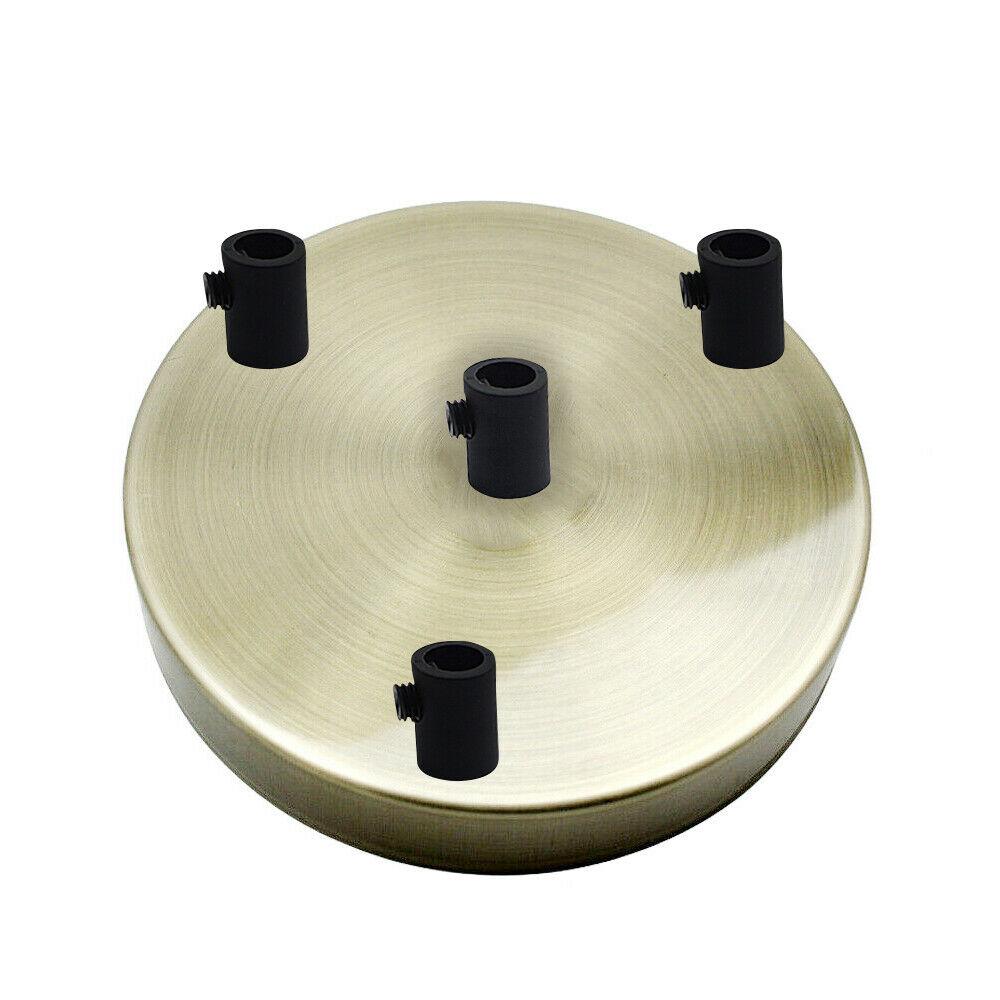 4 Outlet Green Brass Metal Ceiling Rose 120x25mm