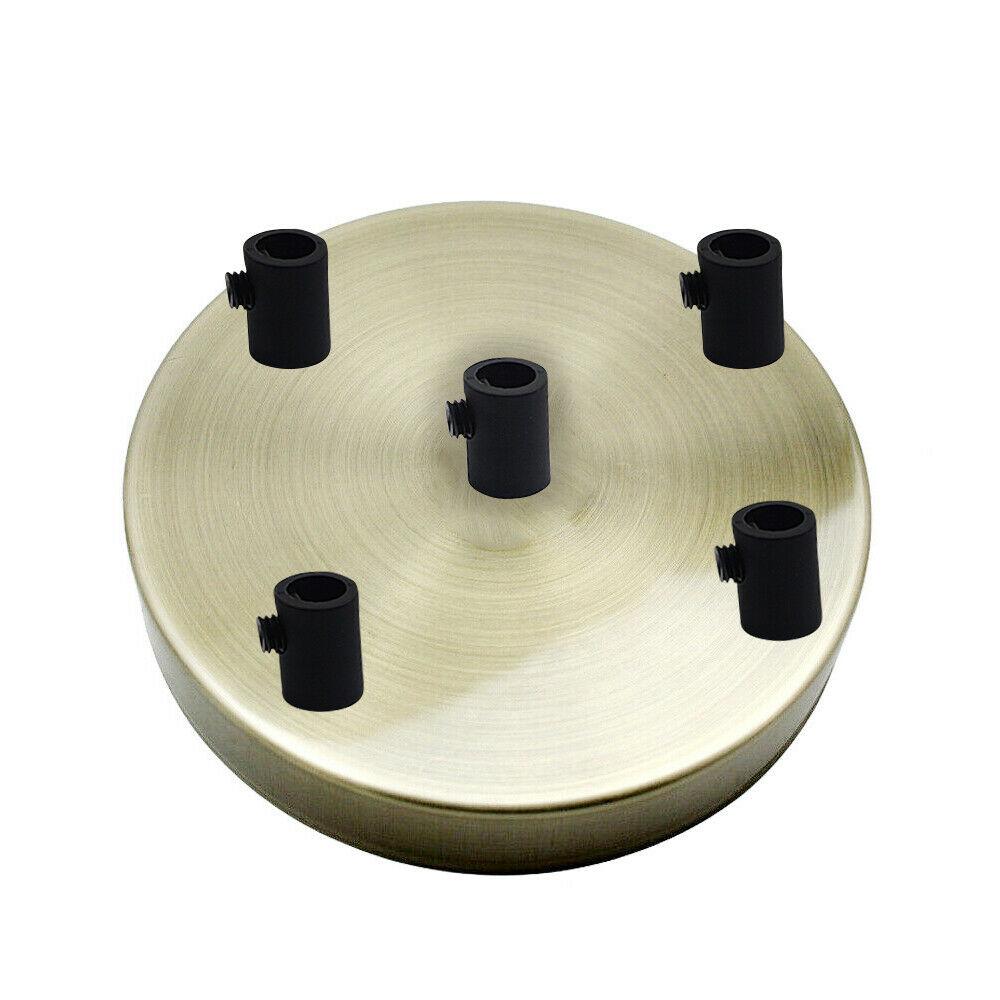 5 Outlet Green Brass Metal Ceiling Rose 120x25mm