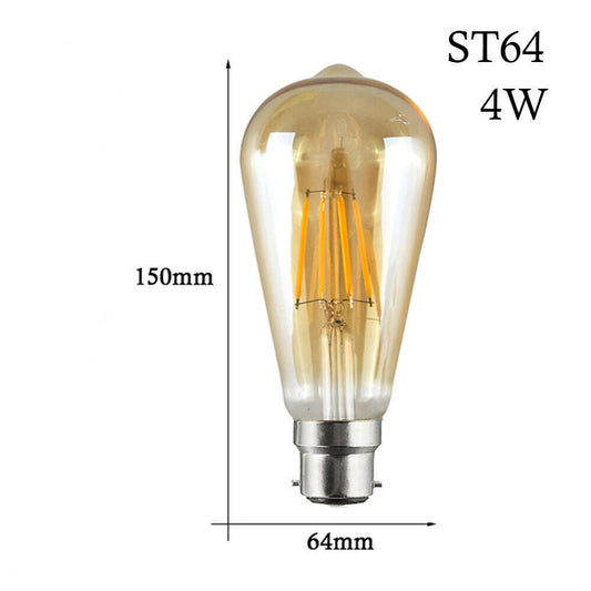 ST64 B22 4W Dimmable Retro Classic Filament LED Bulbs