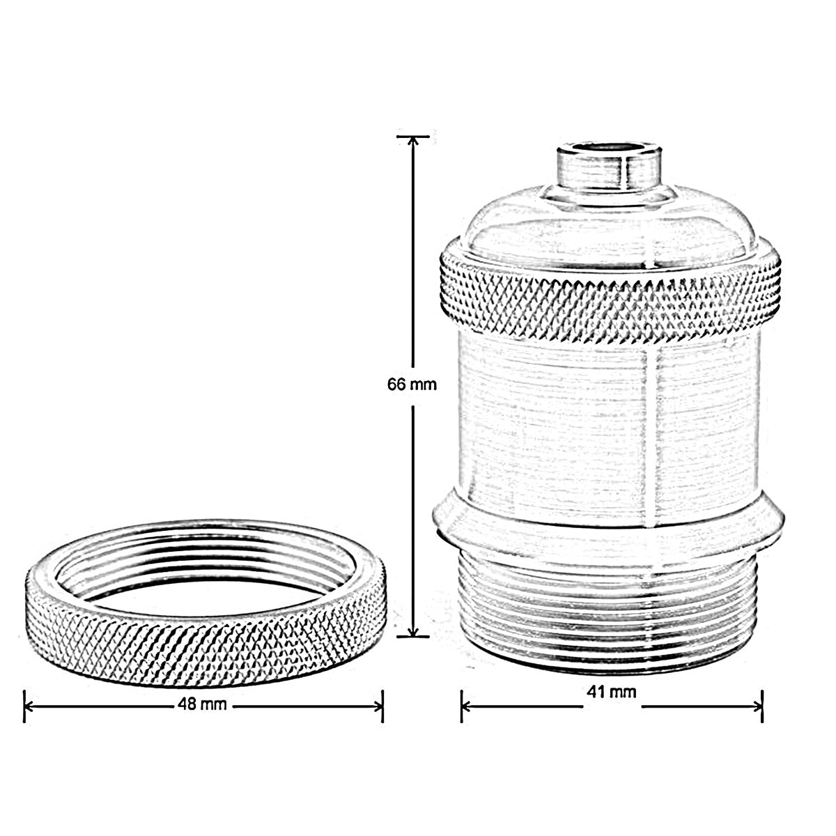 E27 pendant lamp holder for a warm ambiance