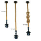 Vintage E27 pendant light holder with durable hemp rope design